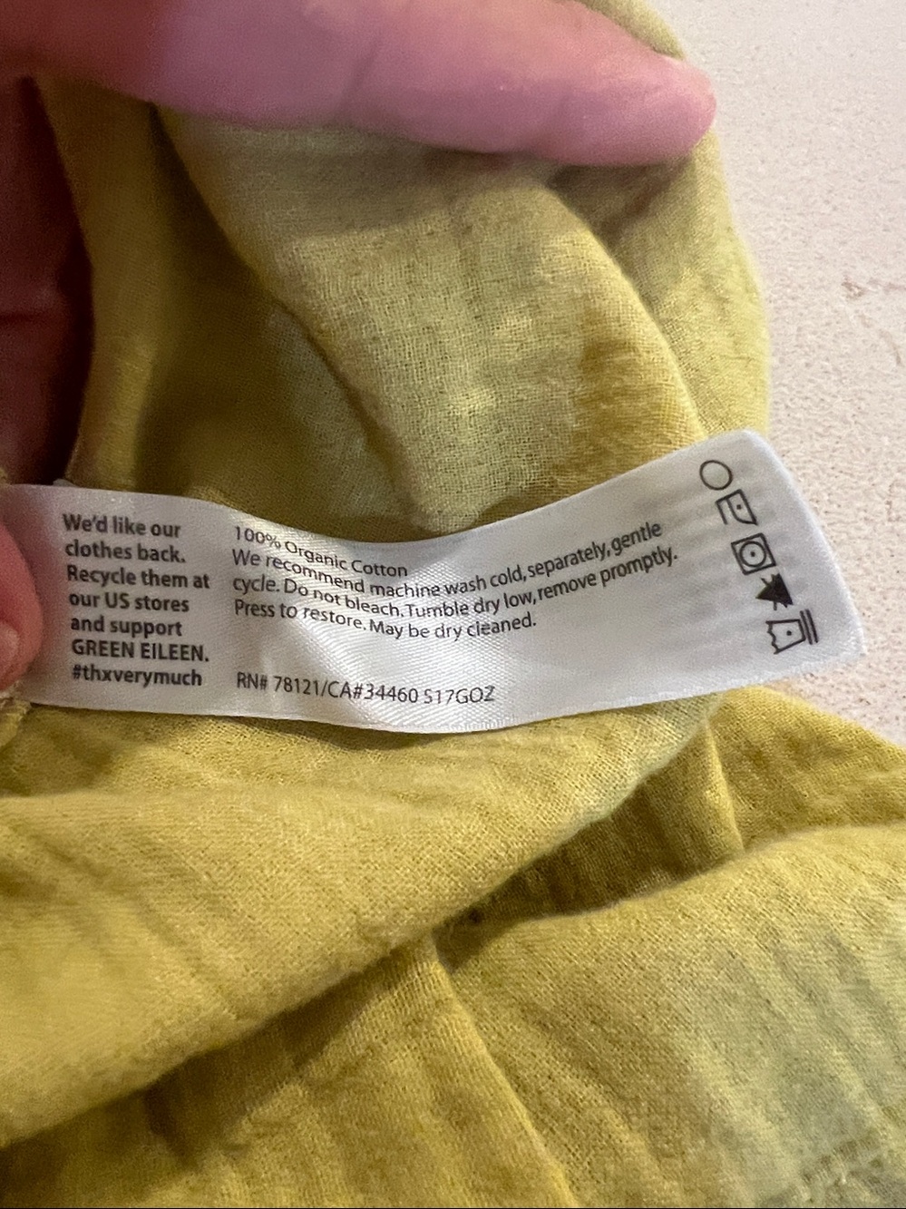 Eileen Fisher Lemon Yellow Pocket Tunic style dress size xl - Picture 8 of 8